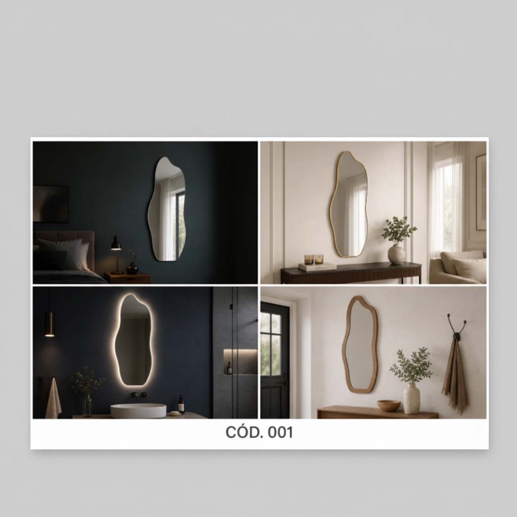 Catálogo de Espelhos Decorados – 40 Modelos em Mockup | Editável em CorelDRAW miniatura 2